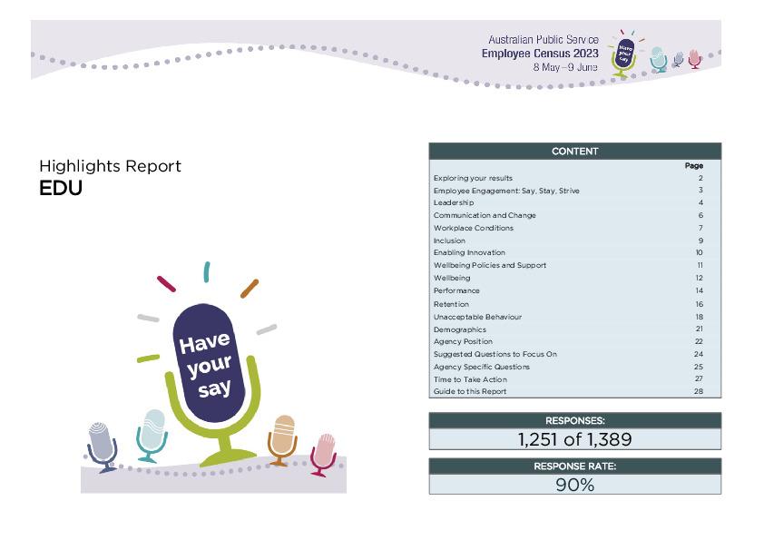 2023 APS Employee Census Highlights Report Department of Education